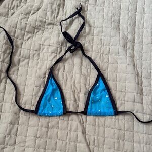 iHeartRaves Blue and Black Bikini Top